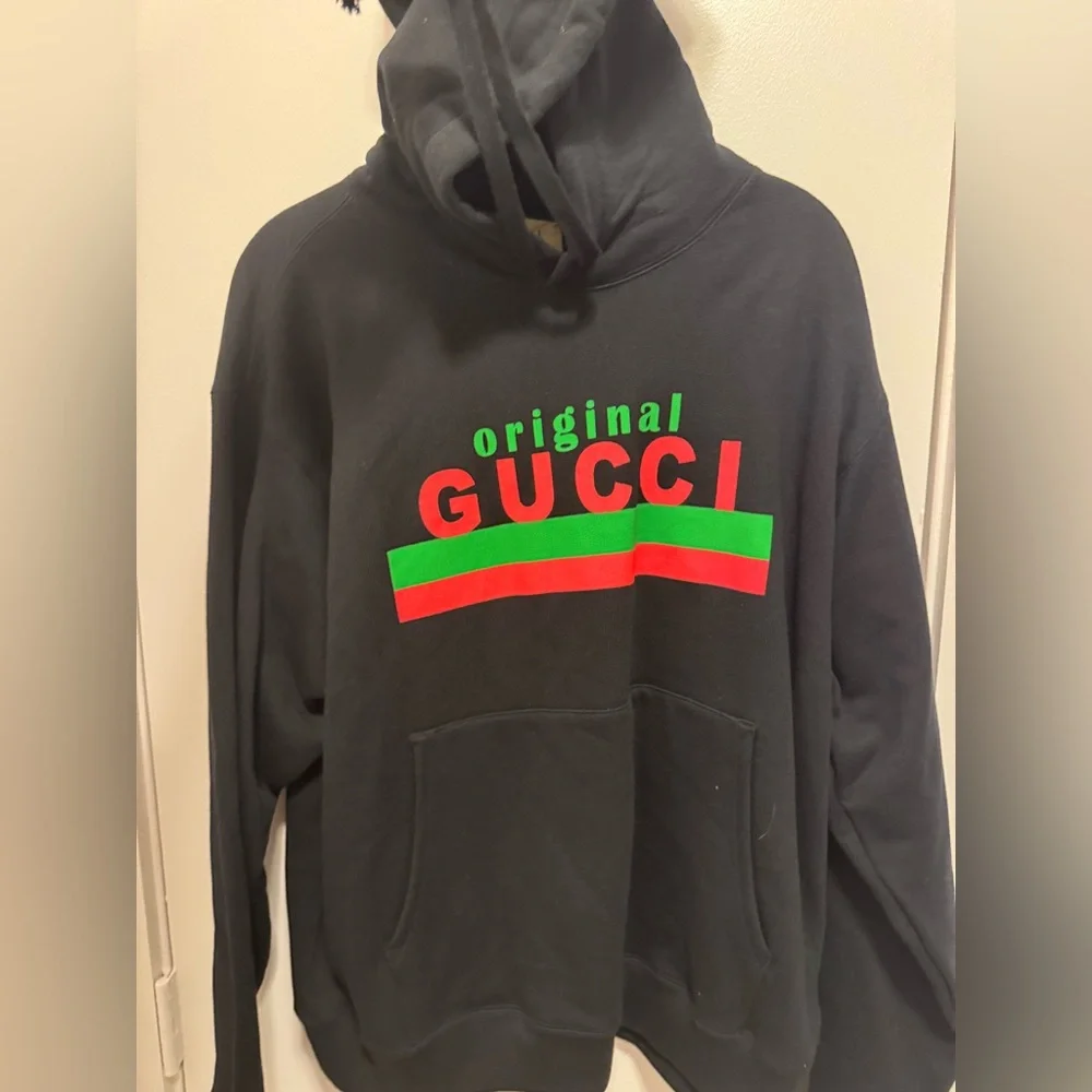 Gucci Adult Medium Web Accent Graphic Print Hoodie NWT - Picture 4 of 9